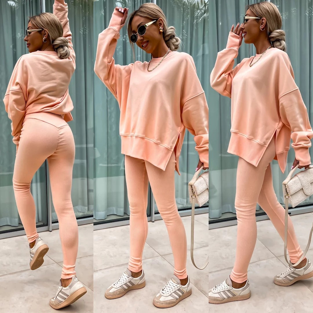 Elegante Lounge Set met Hoodie en Strakke Broek