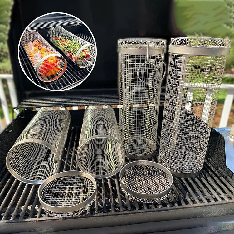 Roterende BBQ Basket van Roestvrij Staal