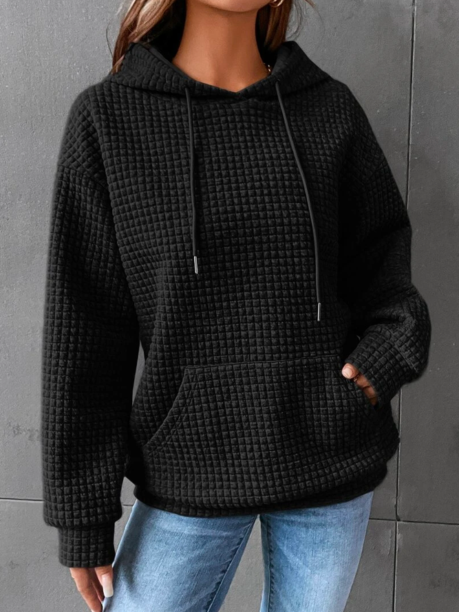 Comfortabel Plain Hoodie Voor Dames