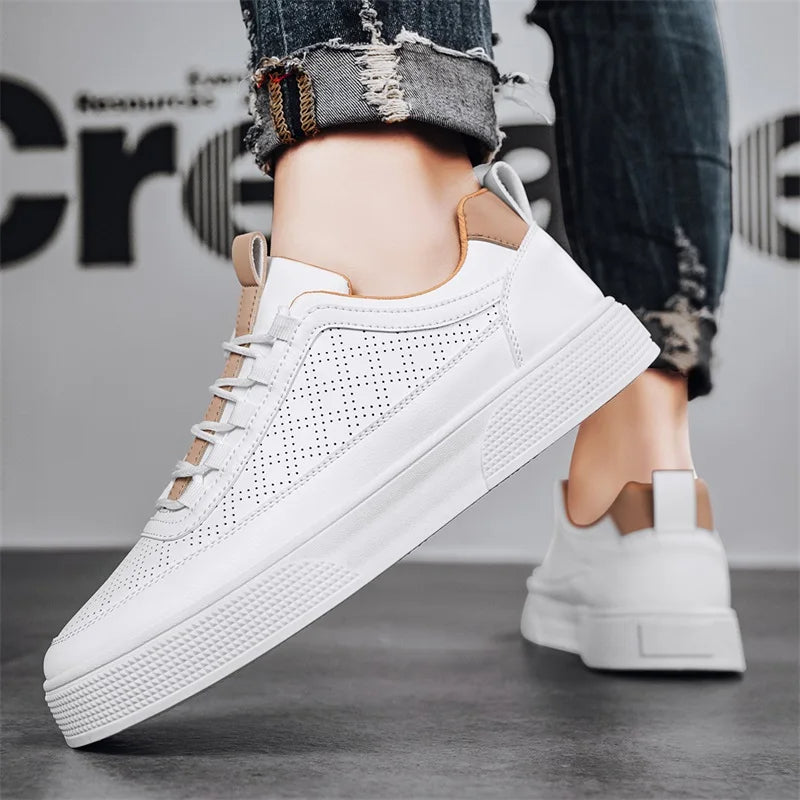 UrbanStride – Luxe Leren Sneakers voor Heren