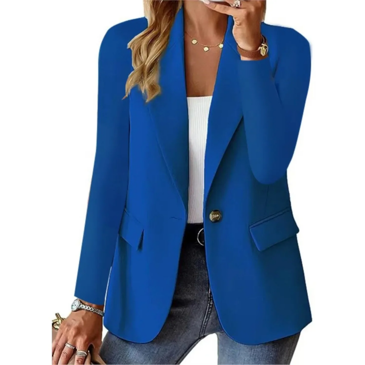 Getailleerde comfortabel Blazer Met Één Knoop Voor Dames
