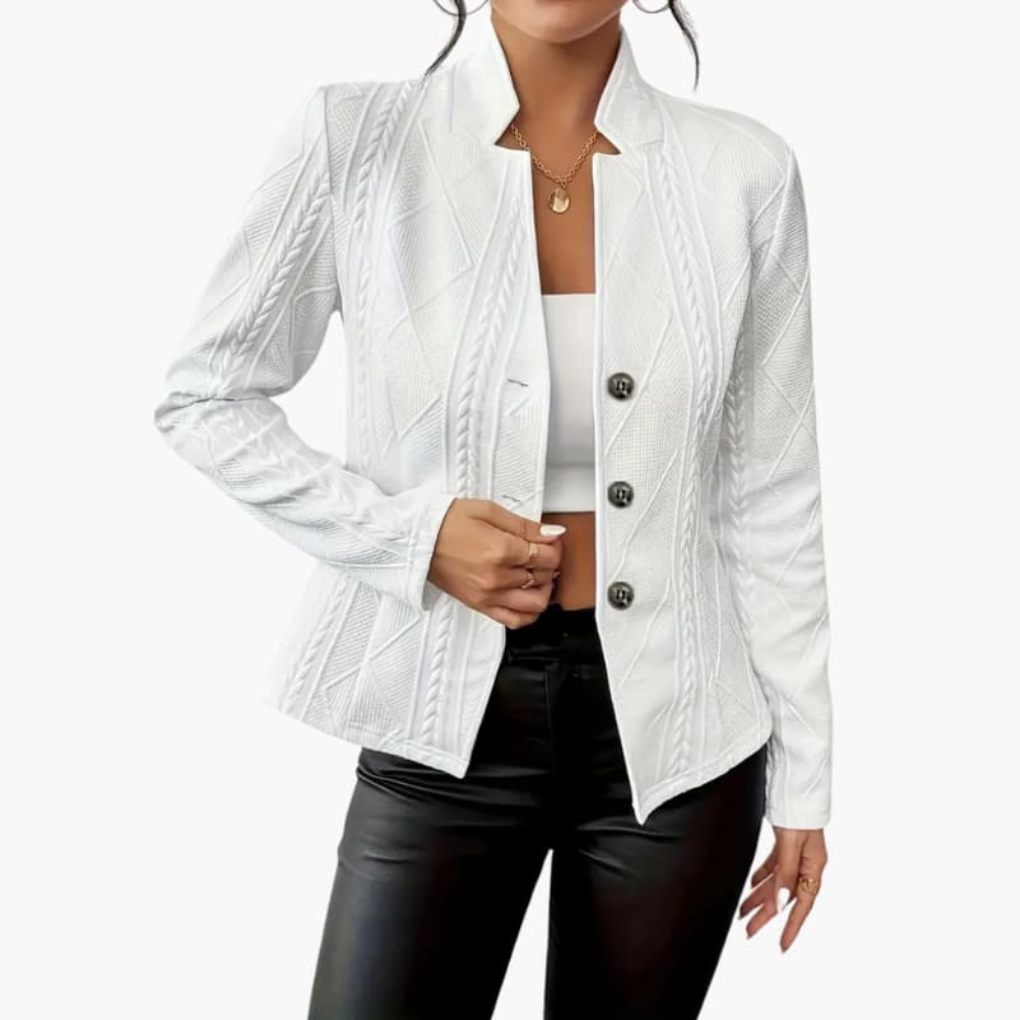 Dames blazer met reverskraag en knopensluiting