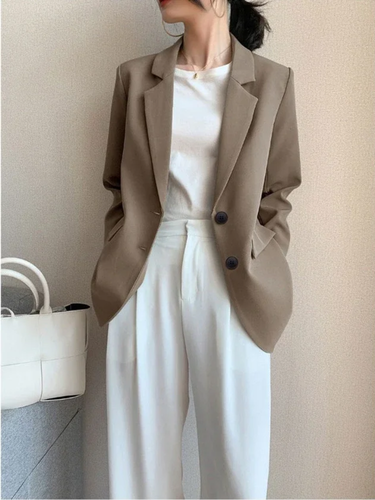 Vintara - Blazer Met Dubbele Knopen dames vrouwenpak damespak werkkleding nette kleding net pak