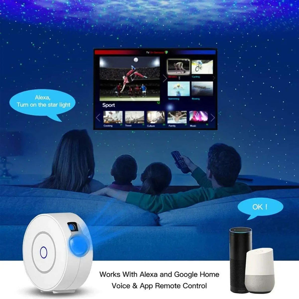 jouwwinkelSmart - Wifi Galaxy Projector met Spraakbesturing en App Controle