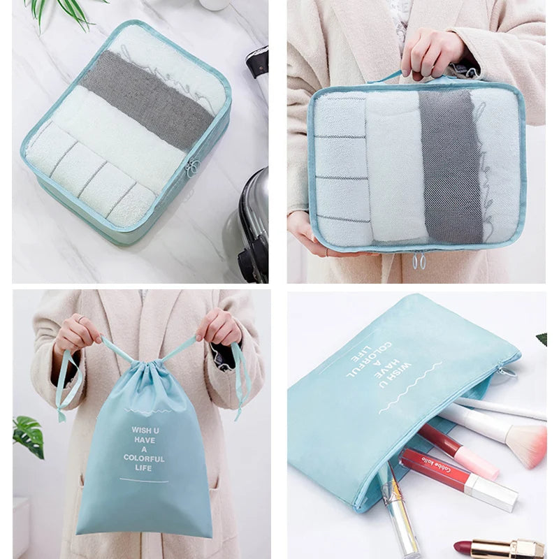 8-Delige Organizer Set voor Reizen en Bagage