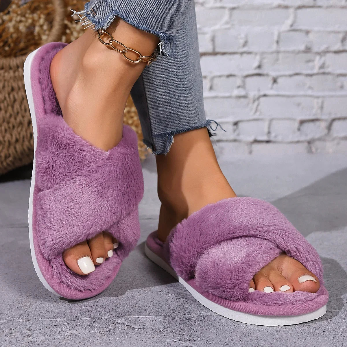 Warme Fluffy Damespantoffels - ideaal voor thuis