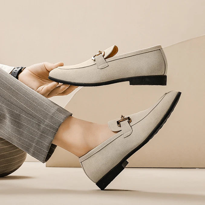 Suède Loafers voor Heren met Horsebit Detail