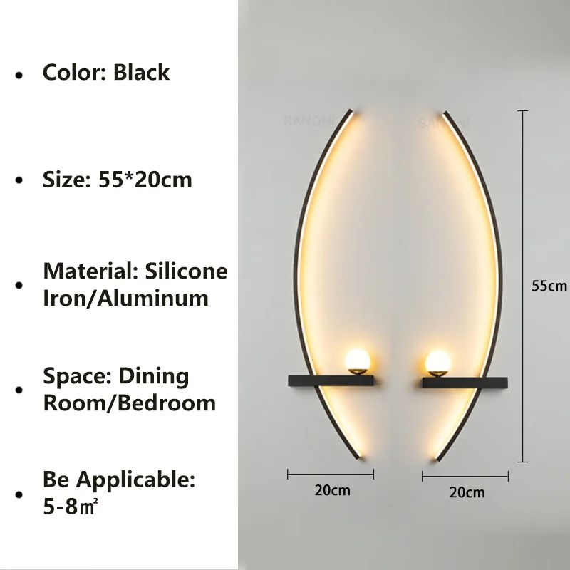 Nordic LED Wandlamp - Strakke Strepen Muurverlichting voor Slaapkamer, Woonkamer, Studeerkamer en Trap