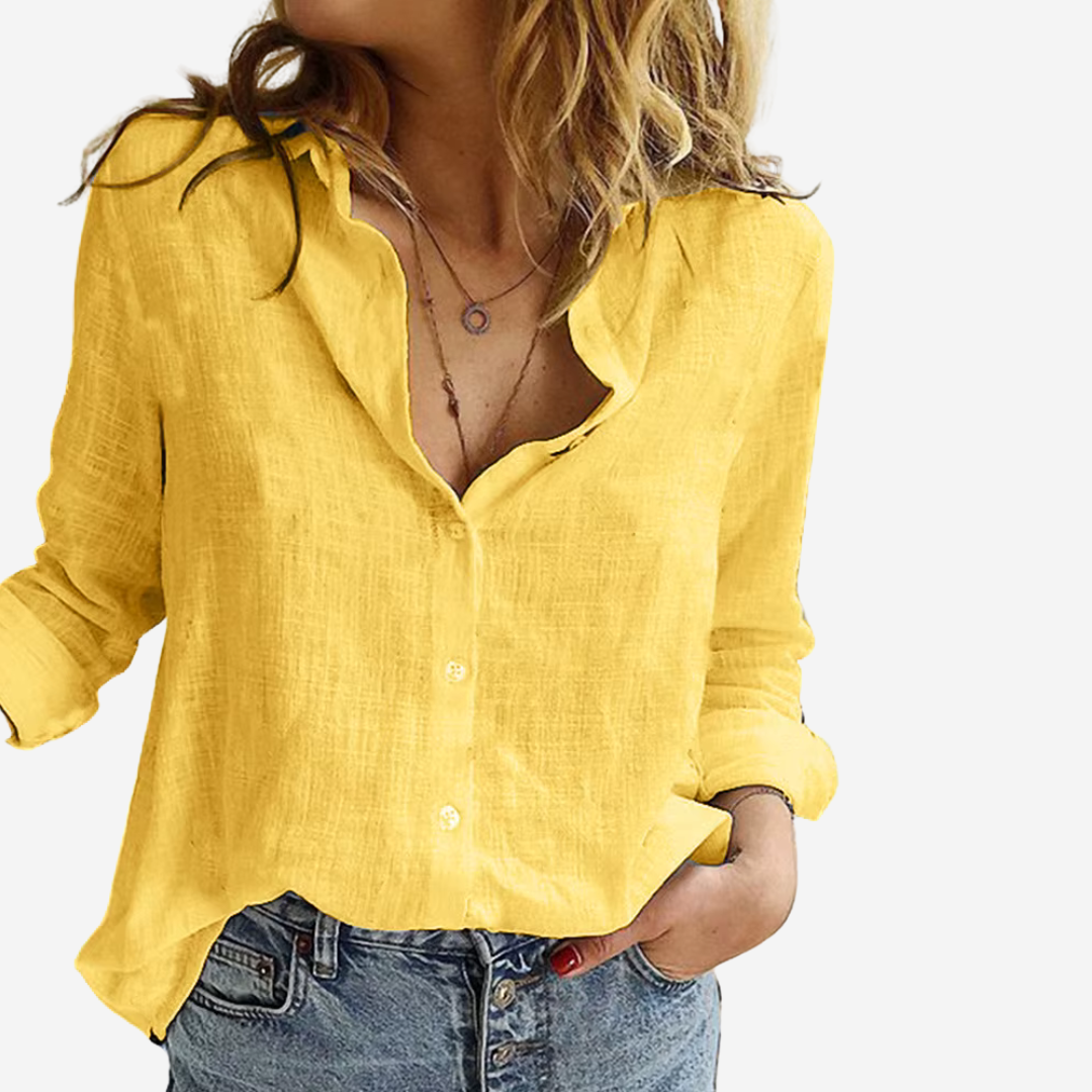 FEMKE – Damesblouse van Linnenblend