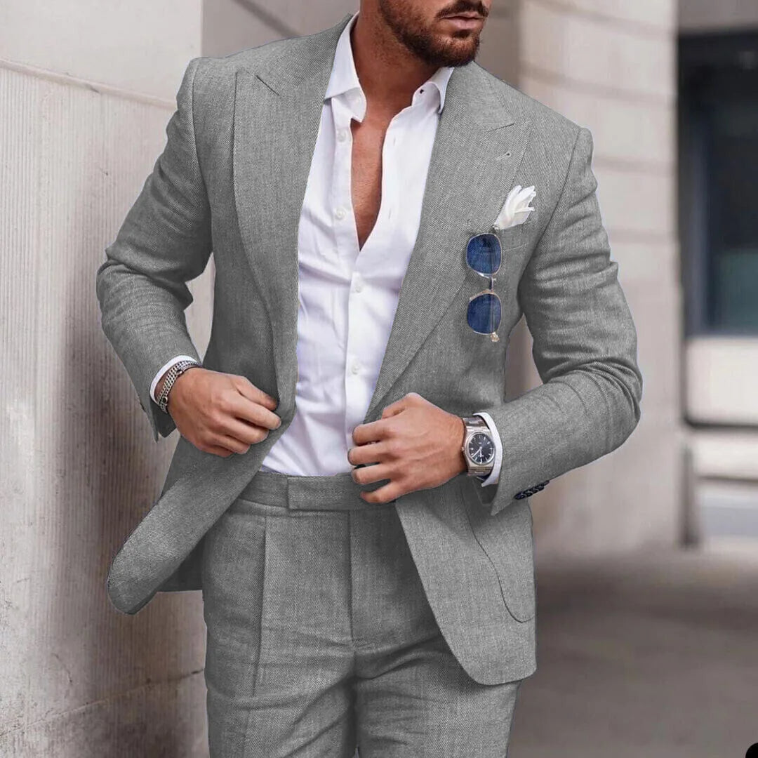 Heren Linnen Zomersuit in Slim Fit