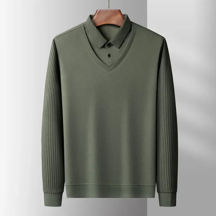 Herenpolo met ingebouwde kraaglook