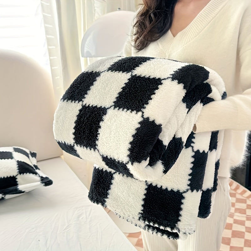Cozy Soft Plaid Flannel Deken - Rood/Wit of Zwart/Wit - warm en Wasbaar