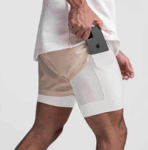 Dubbelgelaagde Compressieshorts voor Heren