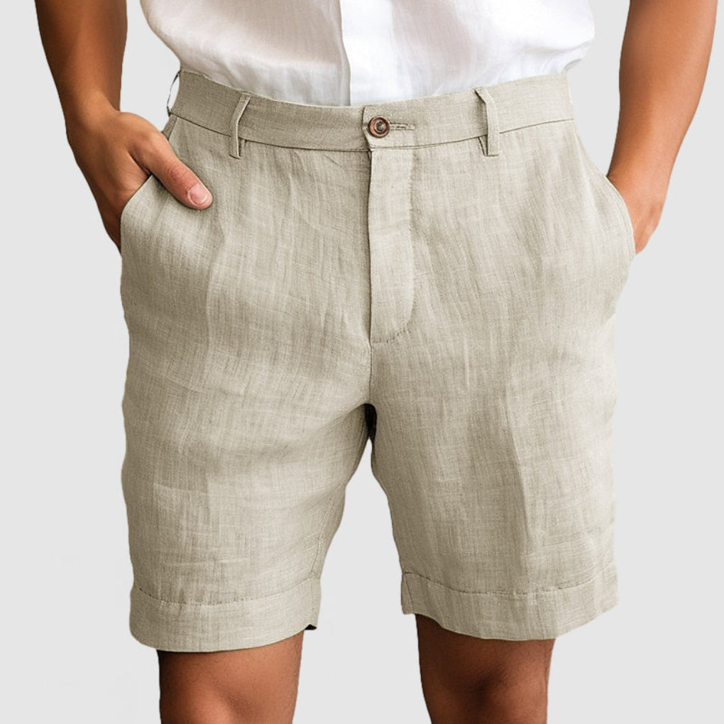 Comfortabele katoenen linnen shorts voor heren