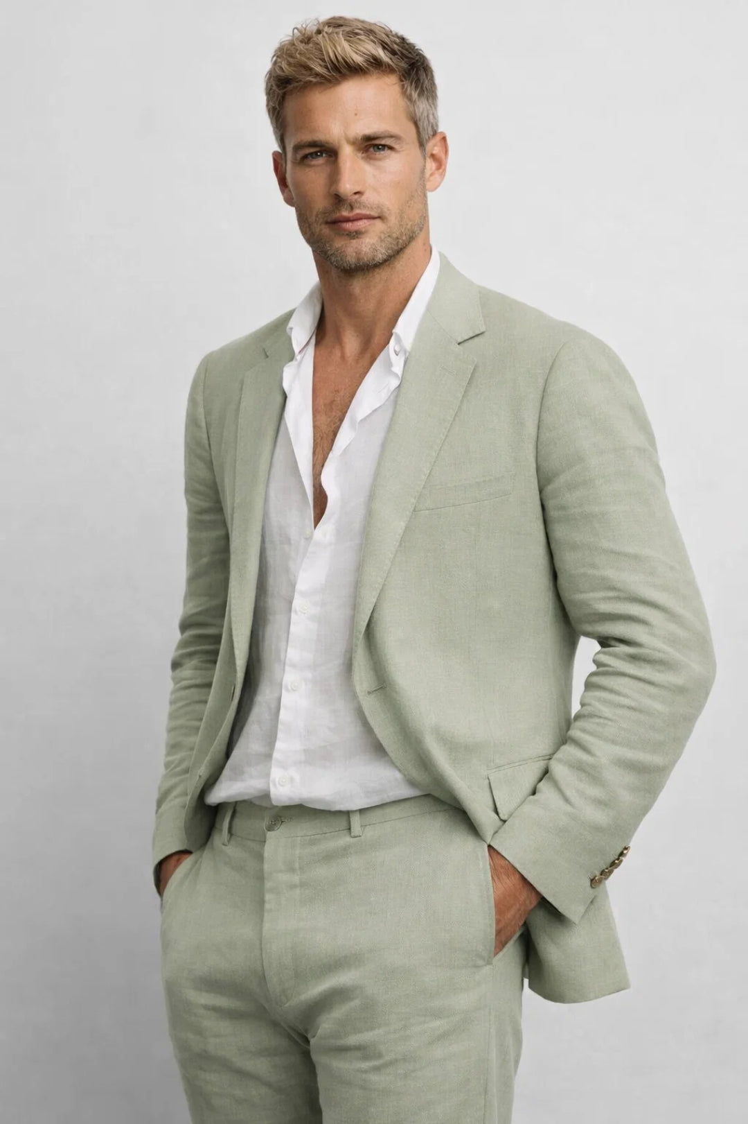 Getailleerd herenpak in twee delen: blazer en broek – elegant kostuum