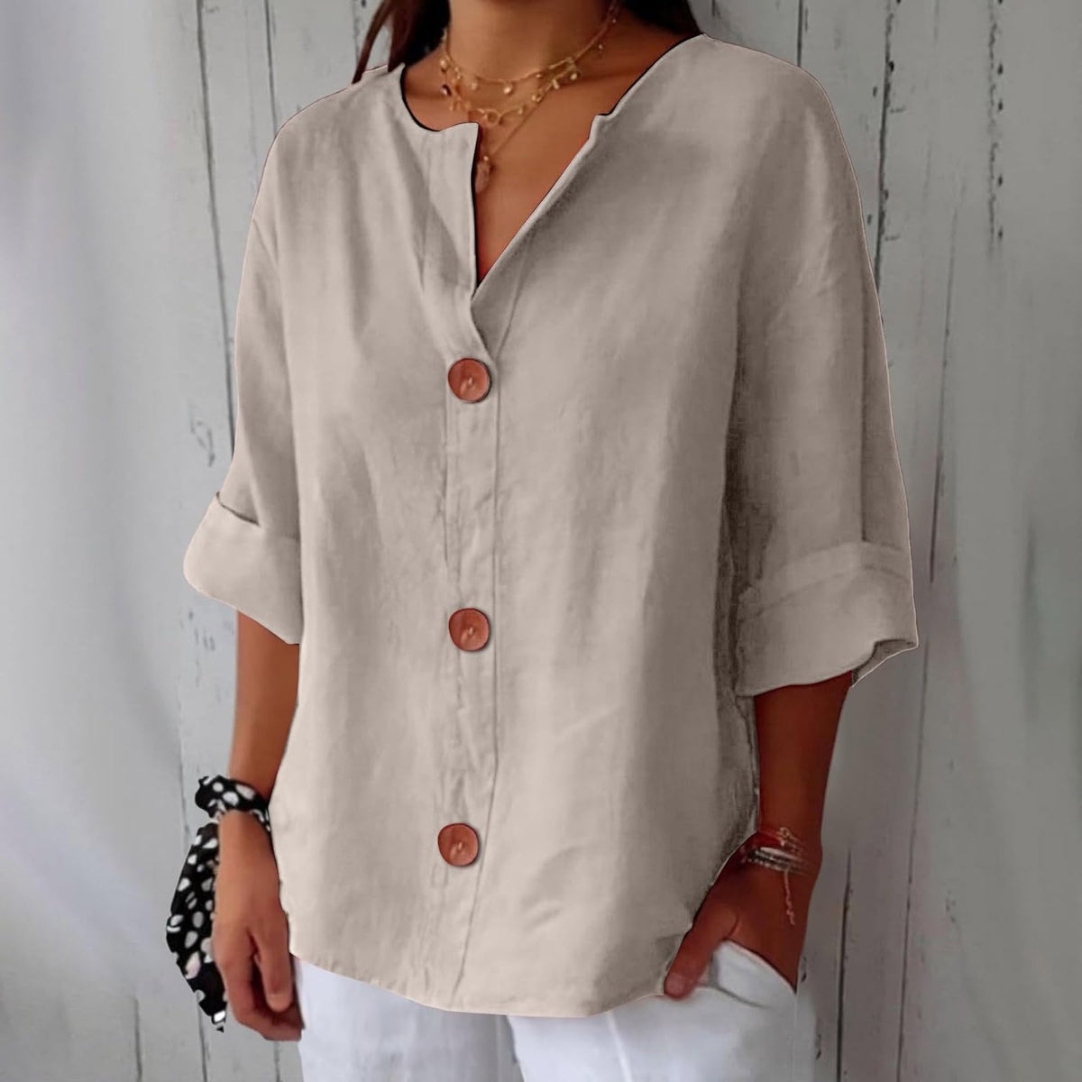 Olivia – losse linnen blouse: lichte en comfortabele zomertop