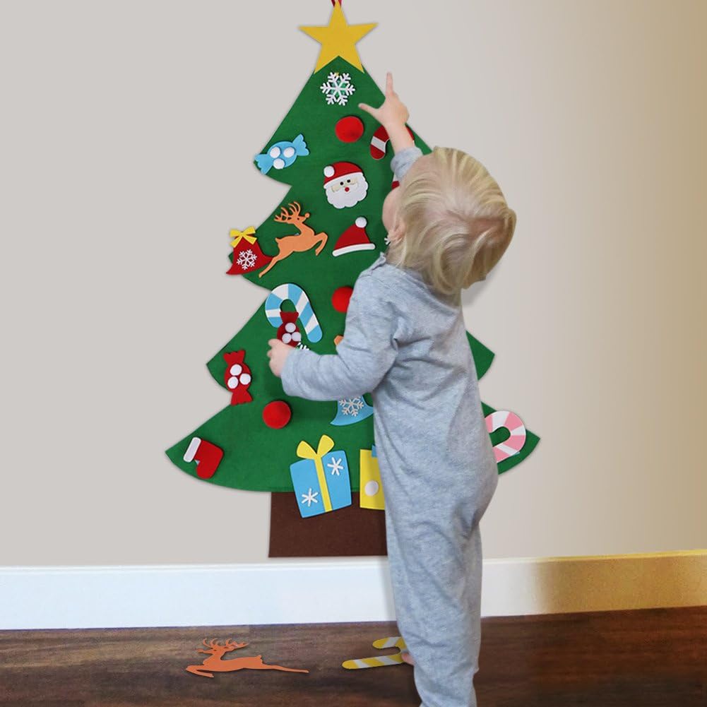 Kerstboom Set voor Kinderen | Inclusief Ornamenten & Versieringen voor Deur of Wand - Perfecte Kerst- en Nieuwjaarscadeaus