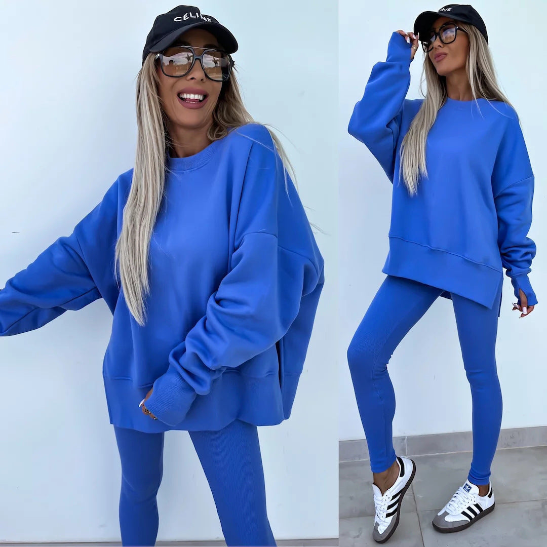 Elegante Lounge Set met Hoodie en Strakke Broek