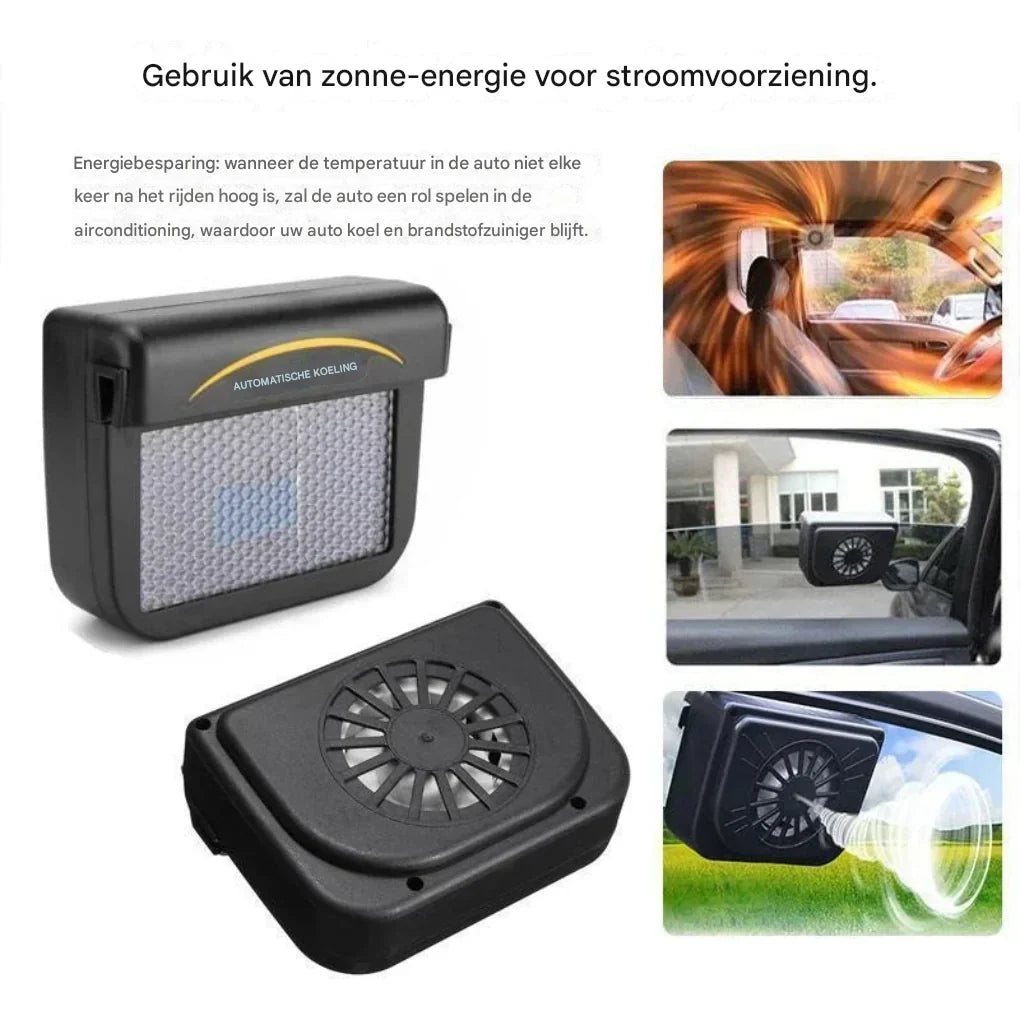 Zonne-energie aangedreven ventilator voor autoramen