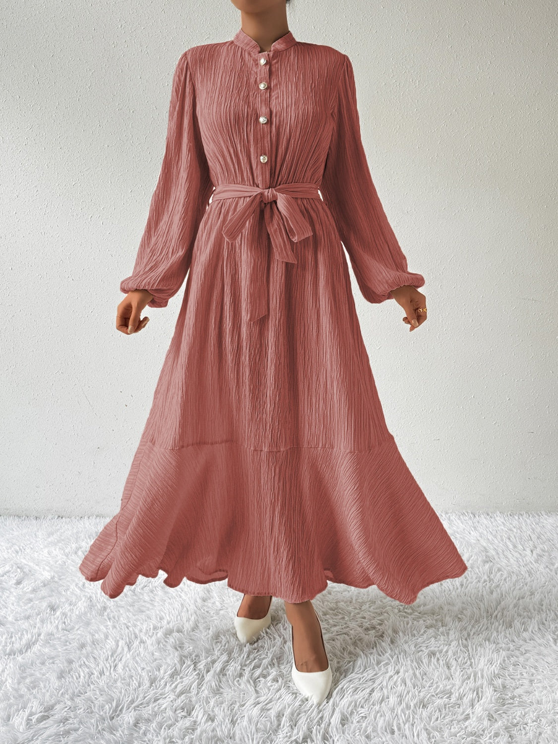 Stijlvolle Boho Maxi Jurk Met lange Mouwen