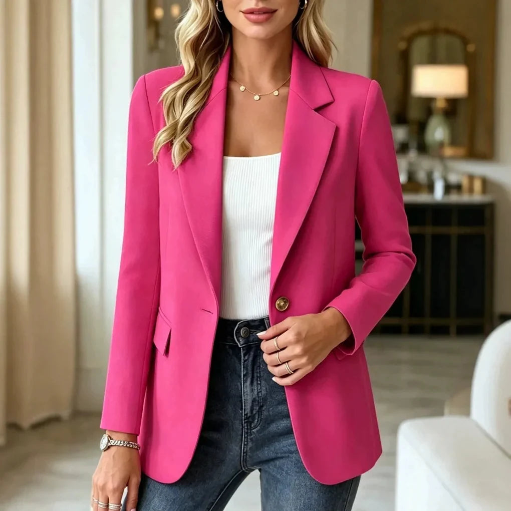 Lange Blazer met Reverskraag
