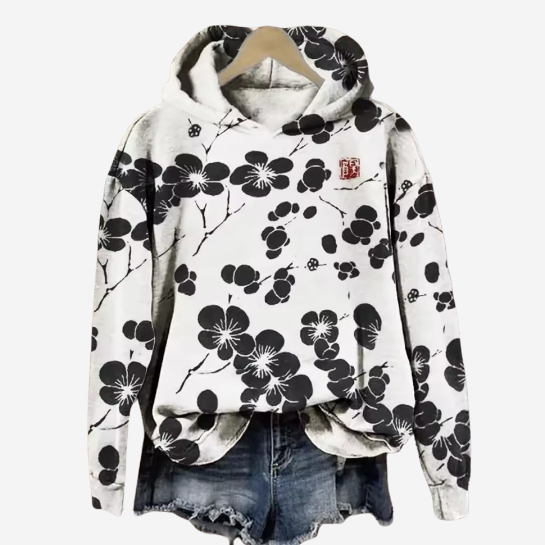 Ryu – Casual Hoodie met Koi Art Print Dames
