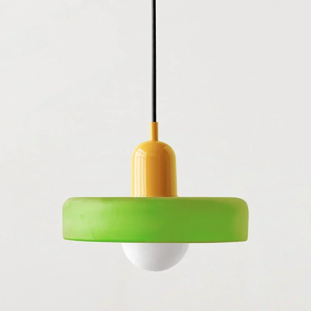 Bauhaus pendelleuchte van gekleurd glas