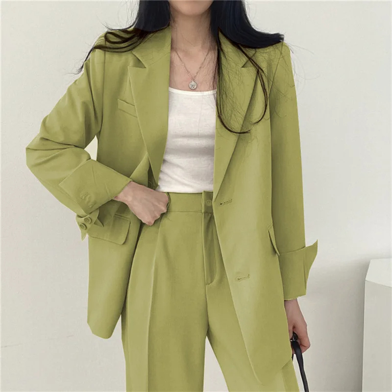 Tweedelig Damespak Blazer Set blazer met met knopen pantalon vrouwen dames kantoor formele kleding