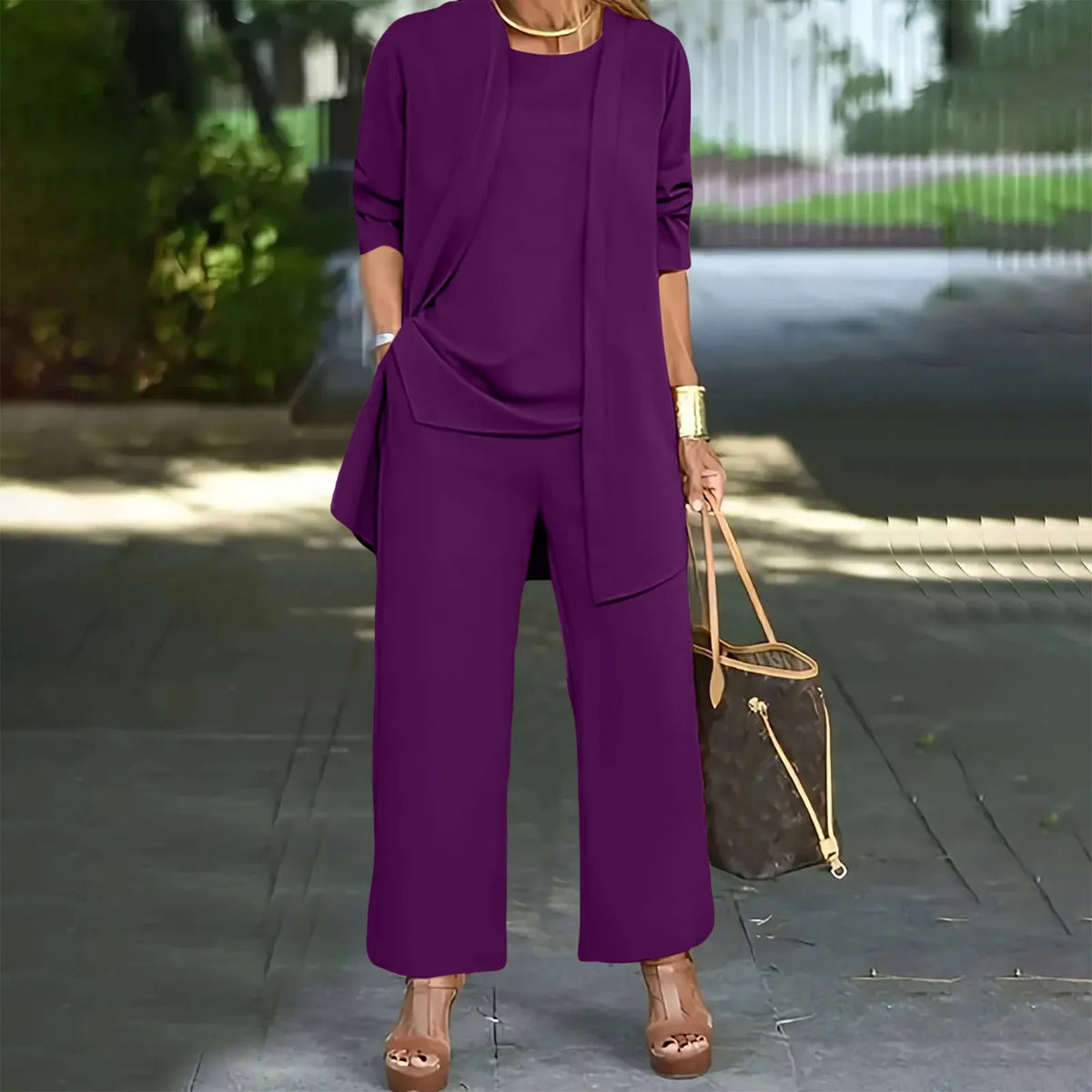 Hoymans ChicEase – Elegant Drie-delige Vest &  Cardigan Set