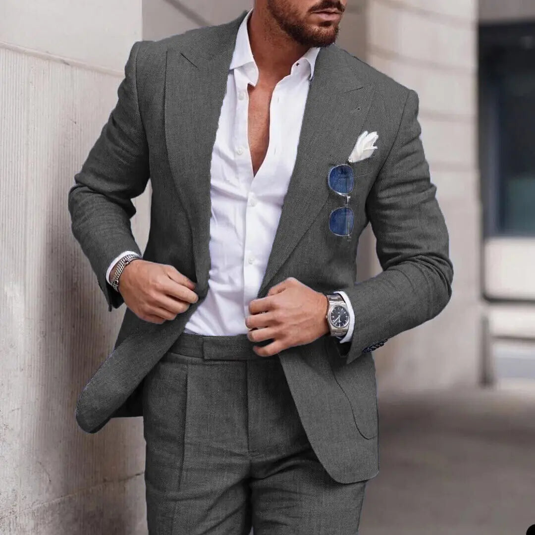 Heren Linnen Zomersuit in Slim Fit
