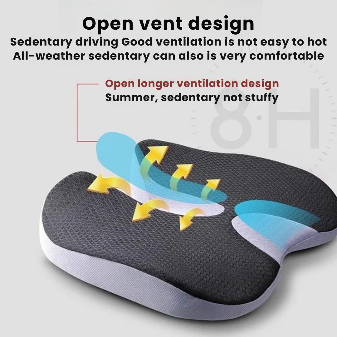 Orthopedisch autostoelkussen – Comfortabel kussen met antislip onderkant voor betere ondersteuning