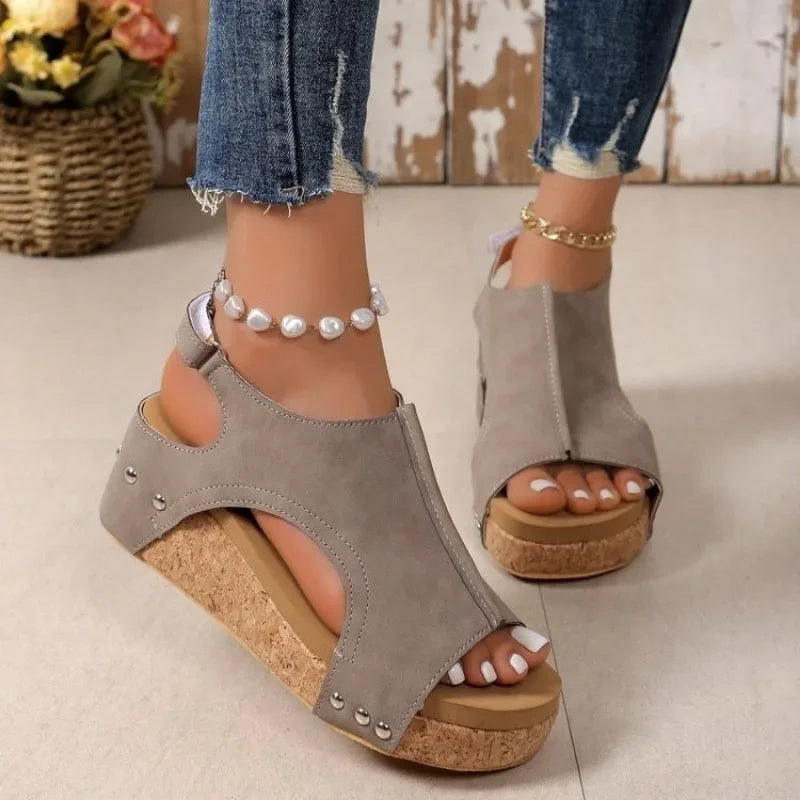 Caela - Zomerse wedge sandalen met open teen