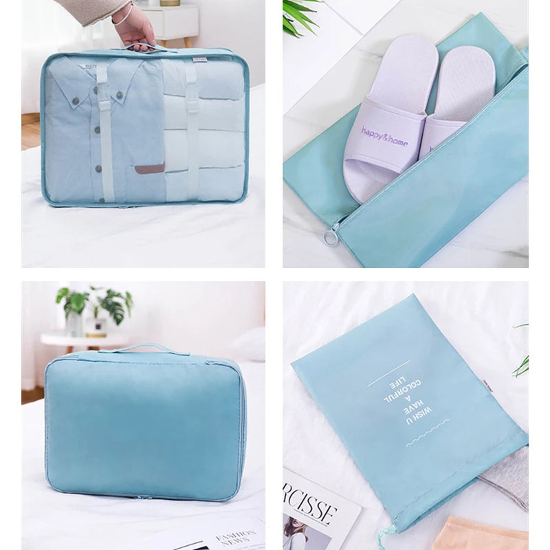 8-Delige Organizer Set voor Reizen en Bagage