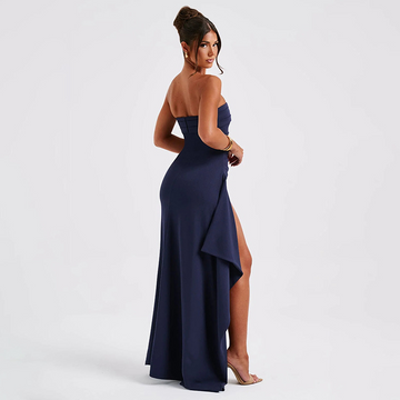 Strapless Maxi Avondjurk met Split