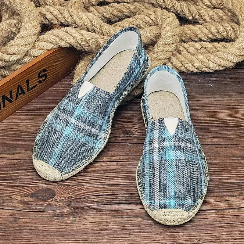Ademend Canvas Slip-On Herenschoen met Graffiti-accent