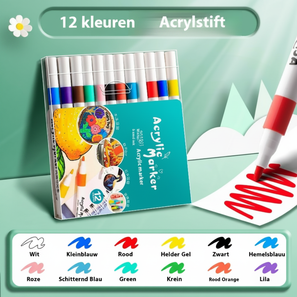 Acrylmarkeerstift met levendige kleuren voor schilderen