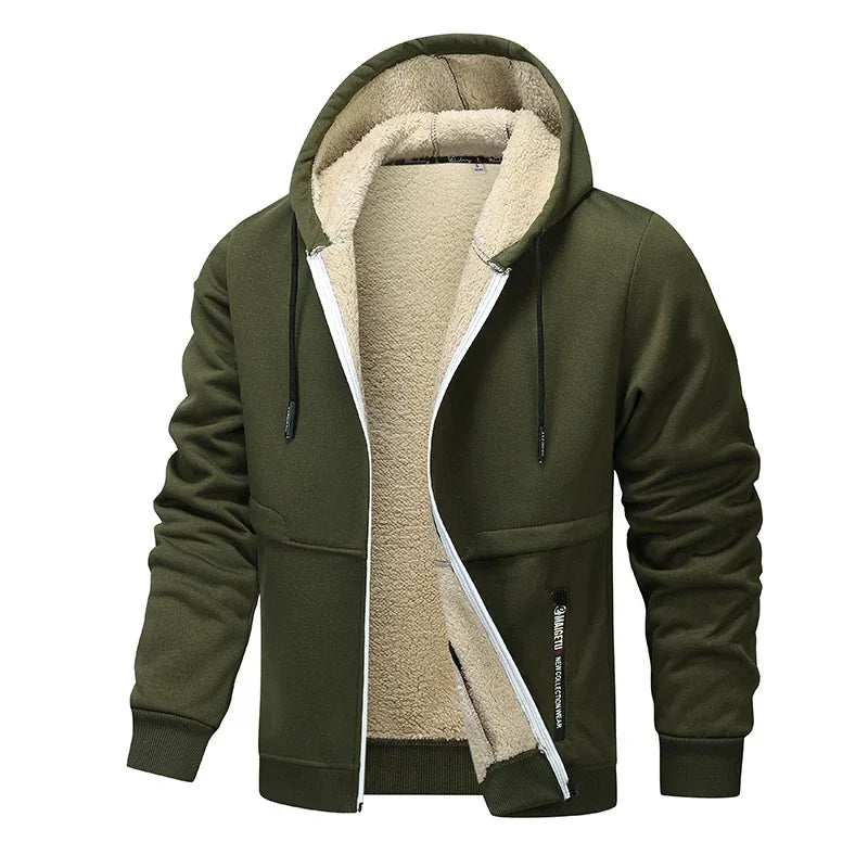 Vincent – Warme Fleece Hoodie met Rits Voor Heren