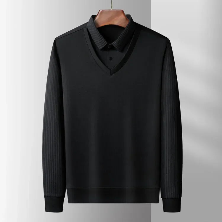 Herenpolo met ingebouwde kraaglook