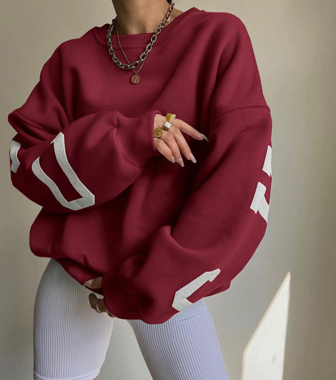 Oversized sweater met opdruk voor dames