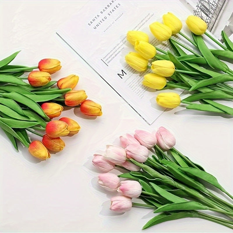 Set van 15 Realistische Kunsttulpen – Perfect voor Bruiloften, Feesten en Woondecoratie