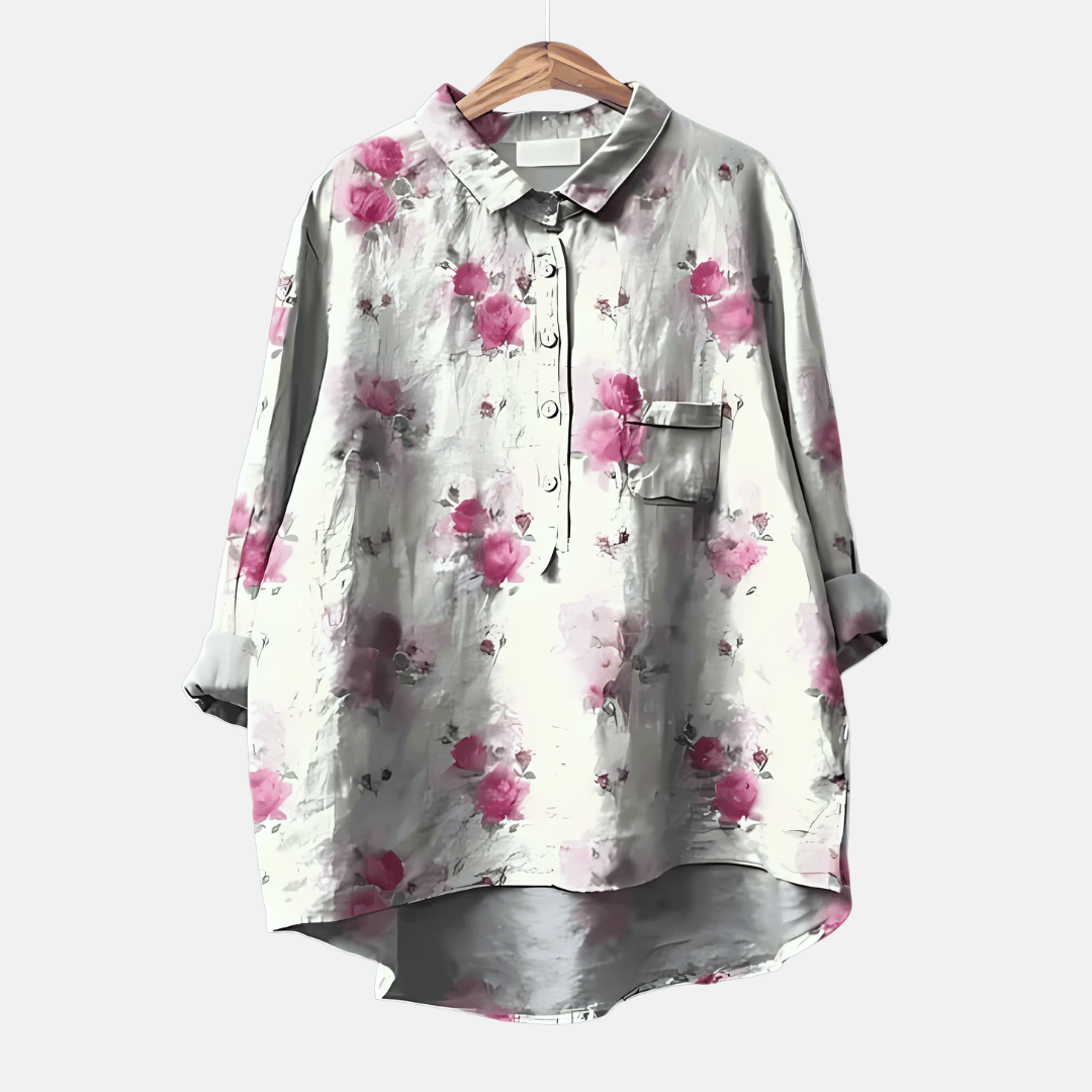 Losse Lange Blouse met Bloemenprint voor Dames