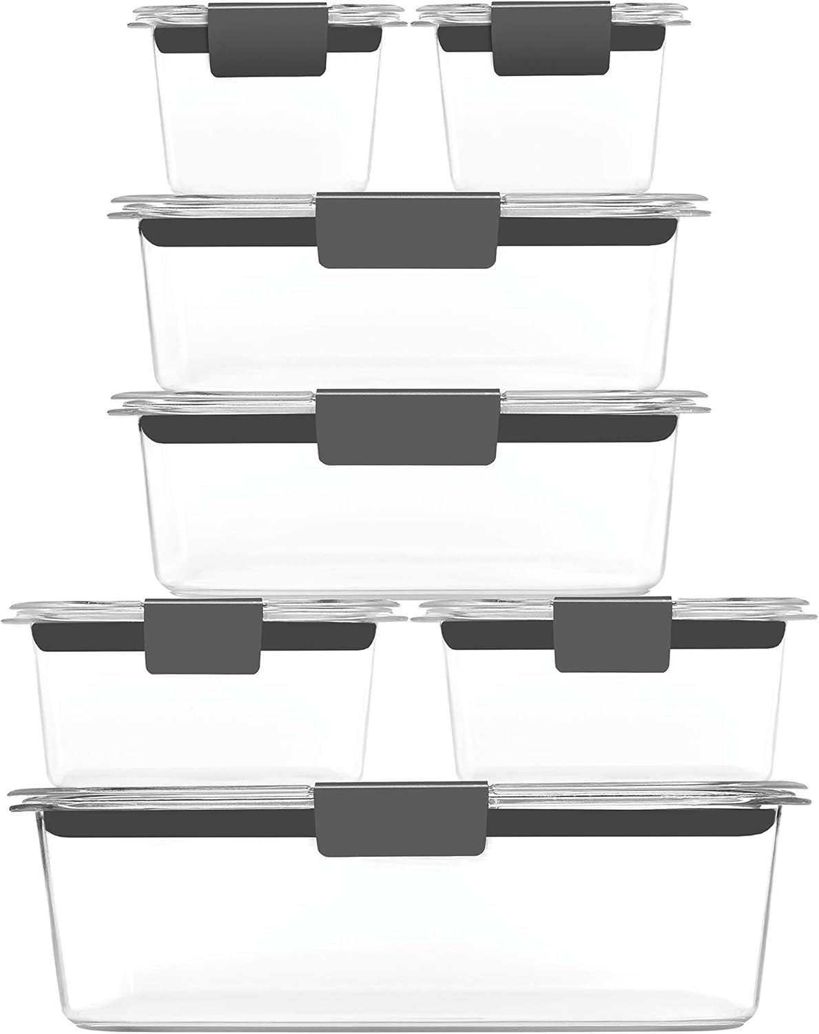 Rubbermaid Brilliance Voedselopslag Bakken - BPA-vrij, Luchtdicht & Stapelbaar