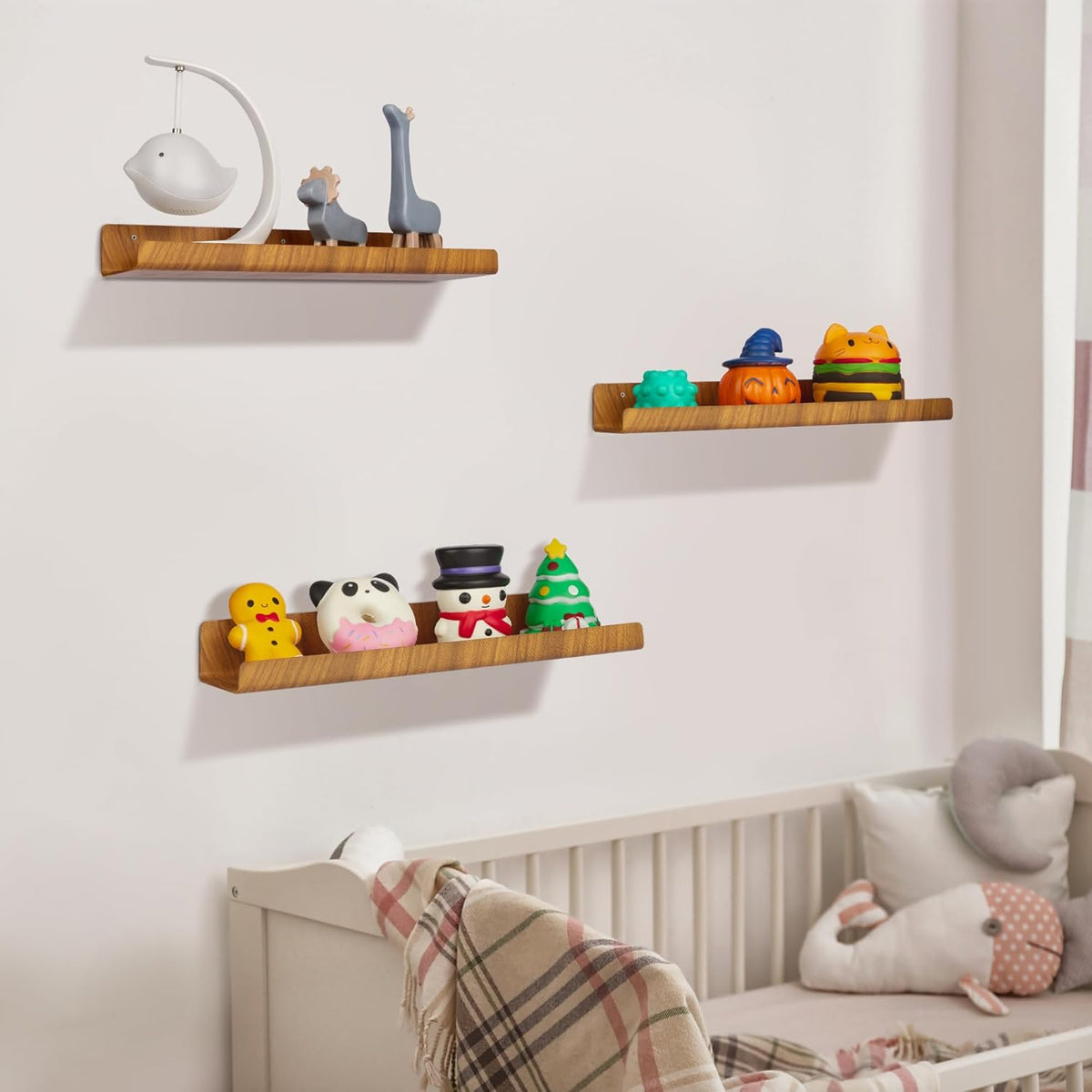 4-Pack Acryl Planken | 15” Zwevende Boekenplanken voor Wandopslag in Elke Kamer