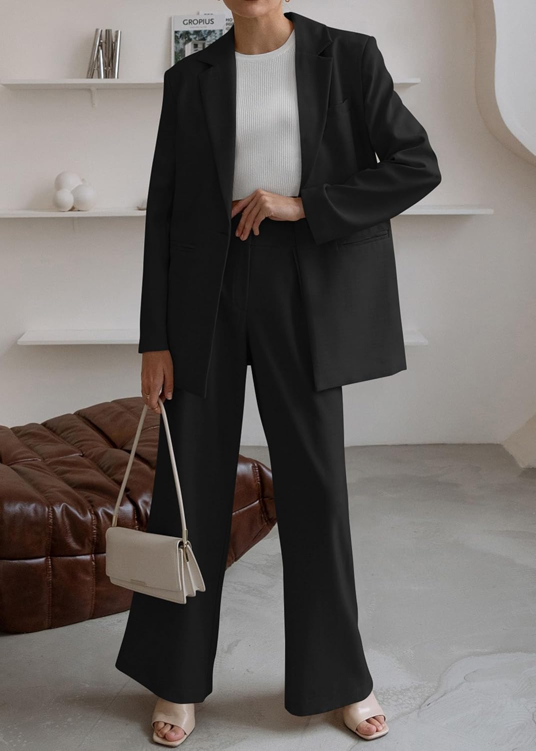 Dames Blazer & Broek Set voor Kantoor en Casual