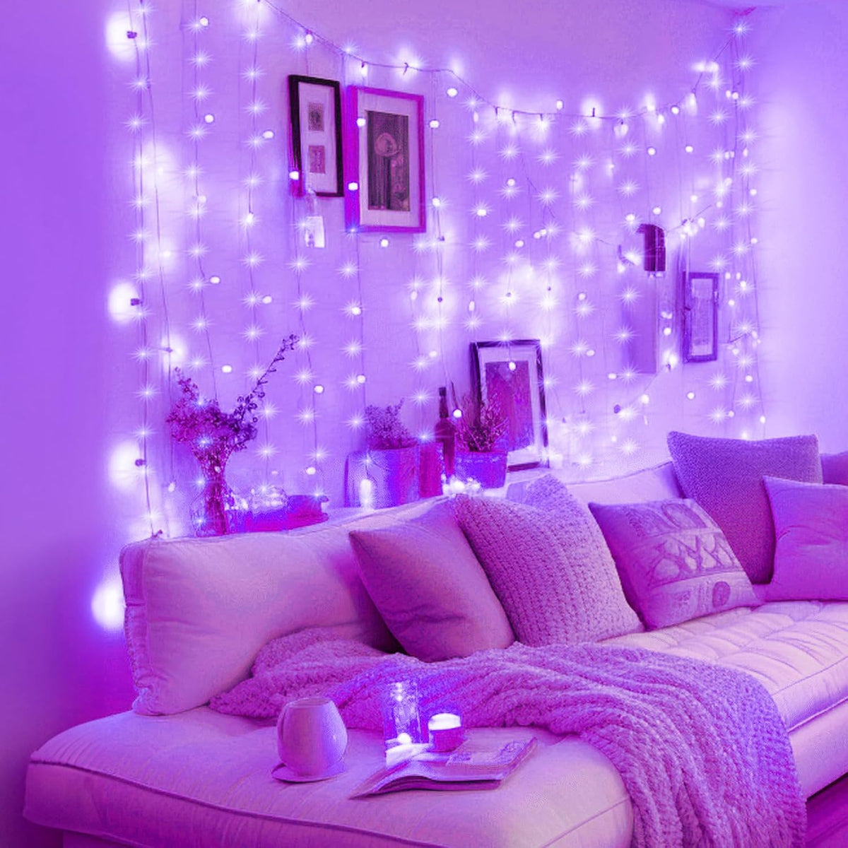 LumaCurtain 300 LED Gordijnverlichting | Dimbare Fairy Lights met Timer & USB Voeding - Warm Wit