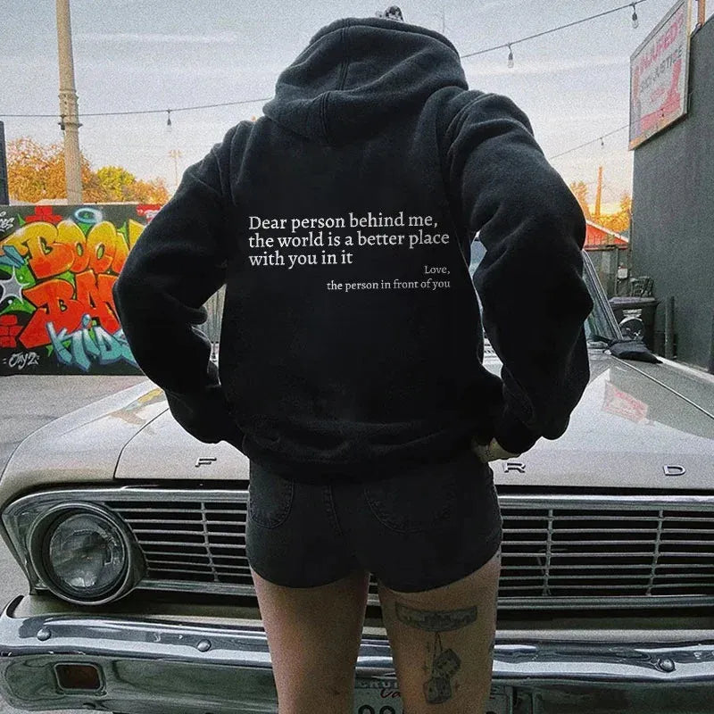 Hoodie met Print en Zakdetails voor Dames