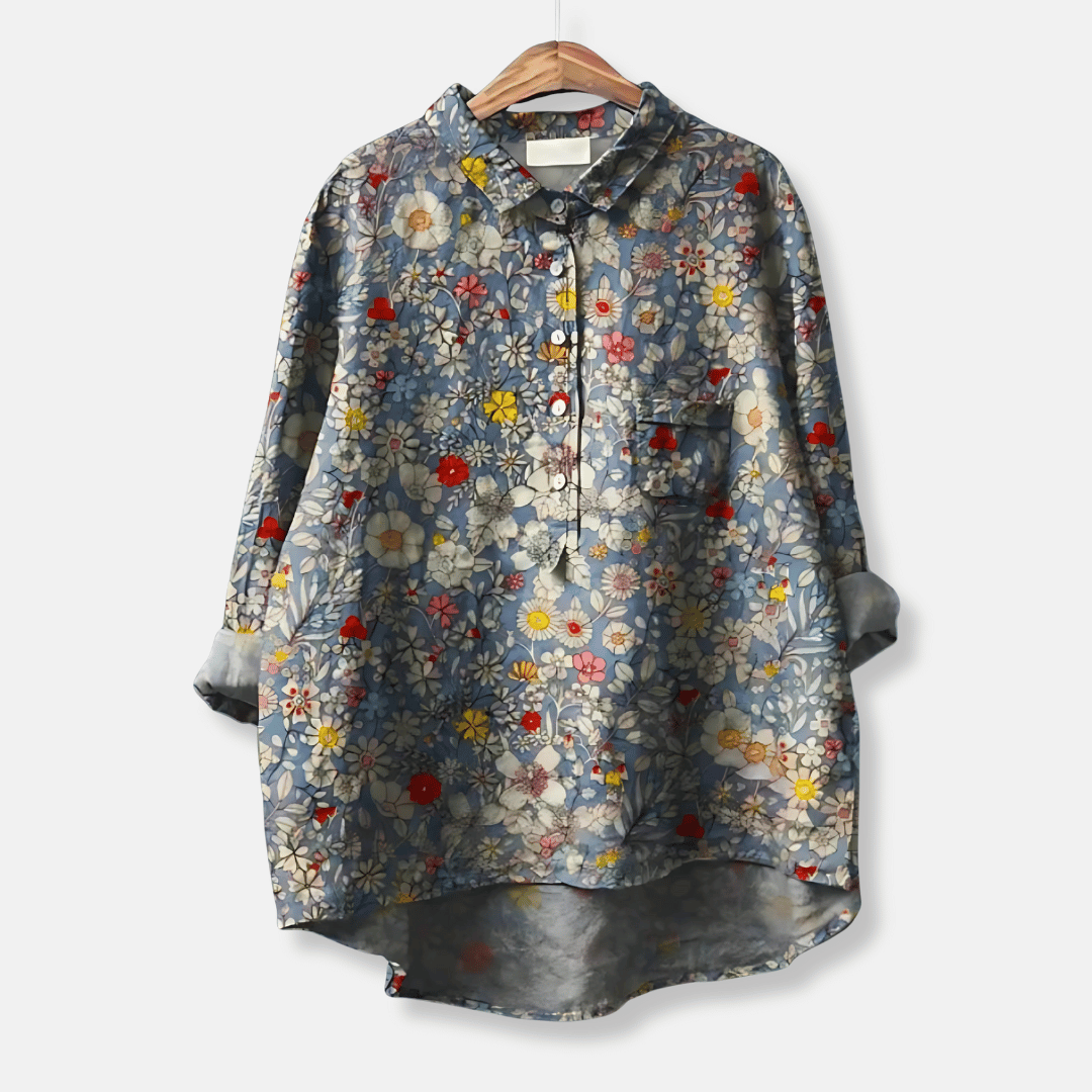 Losse Lange Blouse met Bloemenprint voor Dames