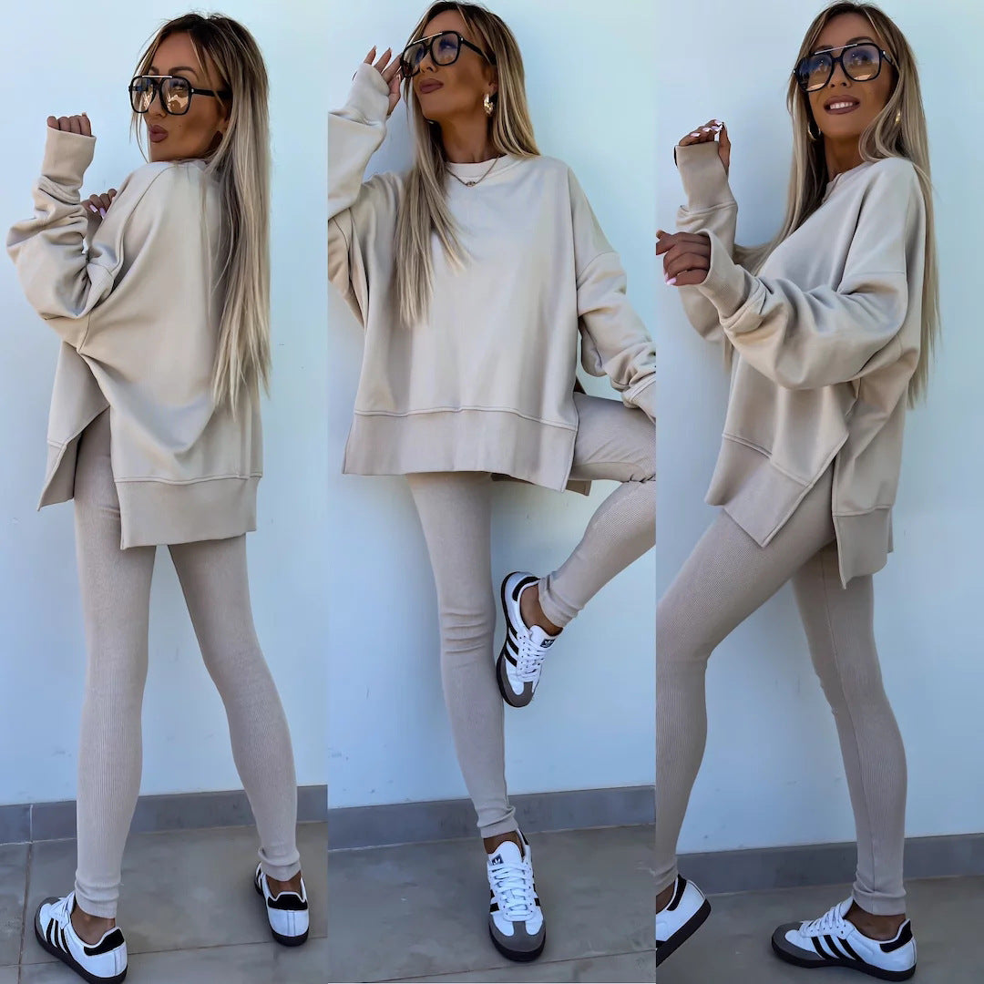 Elegante Lounge Set met Hoodie en Strakke Broek