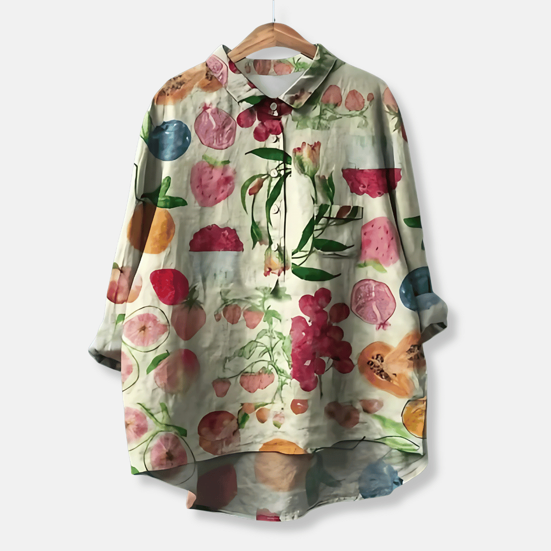 Losse Lange Blouse met Bloemenprint voor Dames