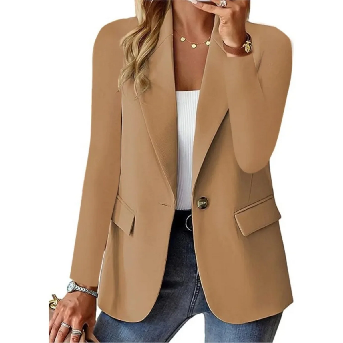 Getailleerde comfortabel Blazer Met Één Knoop Voor Dames